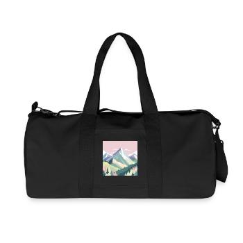 Abstract mountain landscape with pastel colors - Recycled Canvas Sports Bag by Stanley/Stella - black - Front