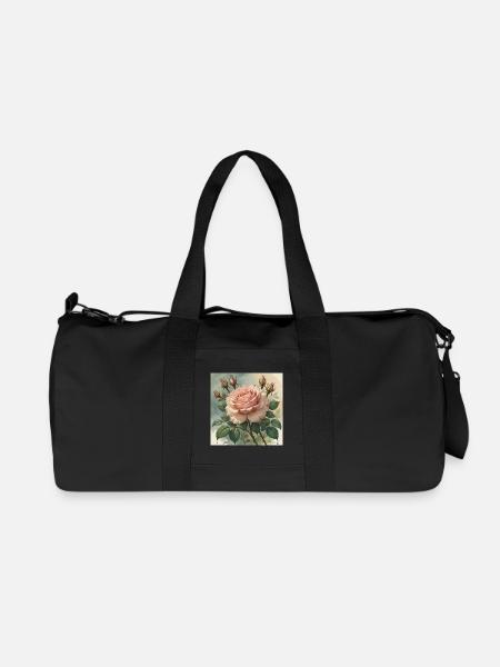 Elegant zart rosa Rosenblüte - Recycelte Canvas-Sporttasche von Stanley/Stella - Schwarz