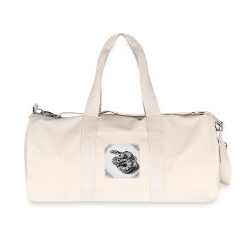 Black and White Scale Snake - Recycled Canvas Sports Bag by Stanley/Stella - natural - Front