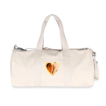 COEUR AMOUR ORANGE - Sac de sport en toile recyclée Stanley/Stella - blanc naturel - Devant