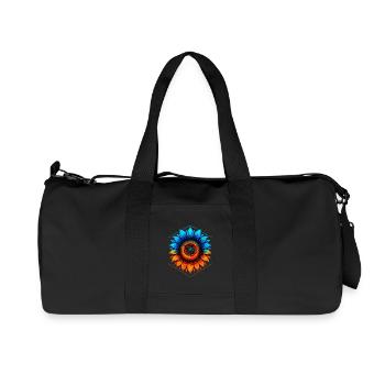 Sunflower blue and gold, vibrant orange - Recycled Canvas Sports Bag by Stanley/Stella - black - Front