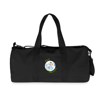 Eco Pilot – Earthworm on an airplane - Recycled Canvas Sports Bag by Stanley/Stella - black - Front