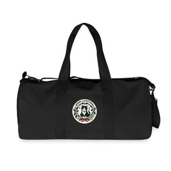 Couronne de houx festive en forme de chat noir - Sac de sport en toile recyclée Stanley/Stella - noir - Devant