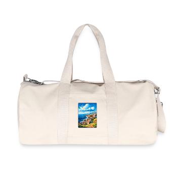 Terceira, Portugal, Falaises côtières, Scène du village - Sac de sport en toile recyclée Stanley/Stella - blanc naturel - Devant