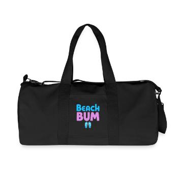 Beach Bum Vintage Style Design - Sac de sport en toile recyclée Stanley/Stella - noir - Devant