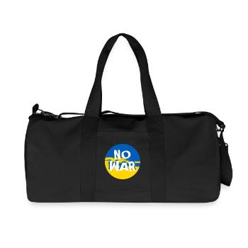 Pas de guerre en Ukraine - Sac de sport en toile recyclée Stanley/Stella - noir - Devant