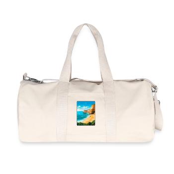 Algarve Portugal Vintage Travel Poster Cityscape - Recycled Canvas Sports Bag by Stanley/Stella - natural - Front