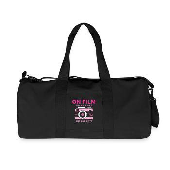 Retro Camera Motif Design - Recycled Canvas Sports Bag by Stanley/Stella - black - Front