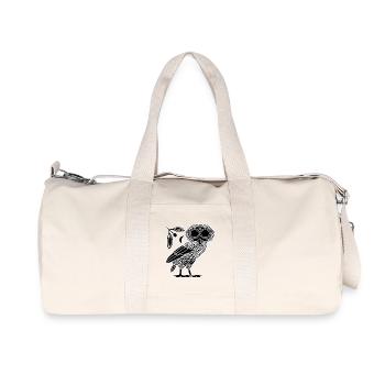 Owl of Athena [Black + Wreath & Crescent] - Recycled Canvas Sports Bag by Stanley/Stella - natural - Front