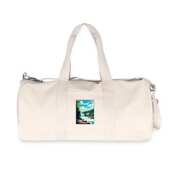 Affiche de voyage à Cumberland Falls USA Paysage urbain WPA - Sac de sport en toile recyclée Stanley/Stella - blanc naturel - Devant