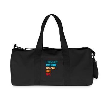 80th birthday born in 1945 - Recycled Canvas Sports Bag by Stanley/Stella - black - Front