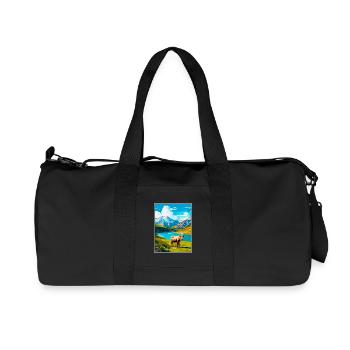 Picos de Europa Spain Travel Poster Cityscape WPA - Recycled Canvas Sports Bag by Stanley/Stella - black - Front