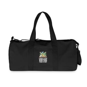Inspirational Nature Writing Motif - Recycled Canvas Sports Bag by Stanley/Stella - black - Front