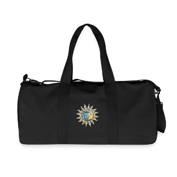 Sonnen- und Wellenfusionsdesign - Recycelte Canvas-Sporttasche von Stanley/Stella - Schwarz - Vorne