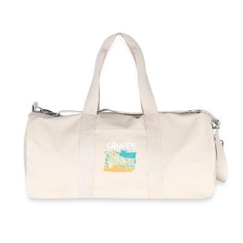 Retro view of the Croisette in Cannes - Recycled Canvas Sports Bag by Stanley/Stella - natural - Front