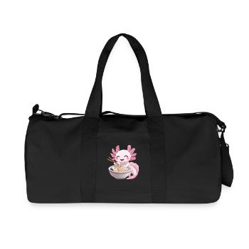 Kawaii Anime Axolotl Ramen Noodles - Recycled Canvas Sports Bag by Stanley/Stella - black - Front