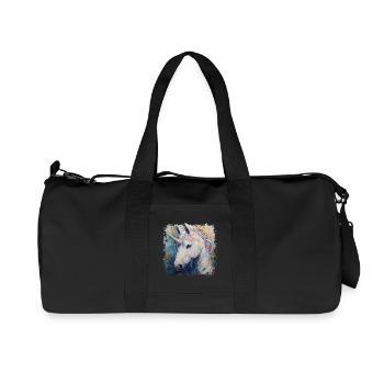 Colorful Unicorn Artwork - Recycled Canvas Sports Bag by Stanley/Stella - black - Front