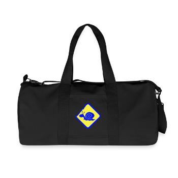 Snail Warning Caution Danger Sign - Recycled Canvas Sports Bag by Stanley/Stella - black - Front