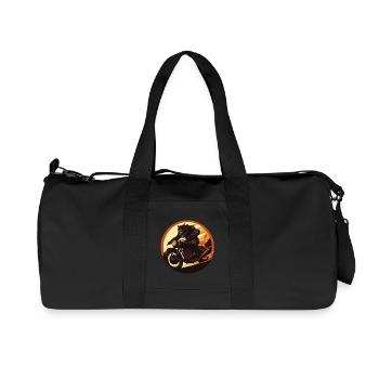 loup-garou moto flamme cercle - Sac de sport en toile recyclée Stanley/Stella - noir - Devant