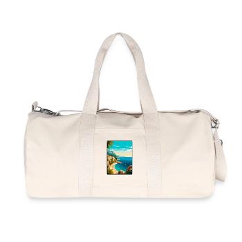 Makarska, Croatie, Falaise, Côte méditerranéenne - Sac de sport en toile recyclée Stanley/Stella - blanc naturel - Devant