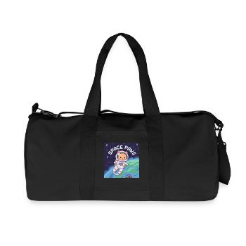 Space Paws - Pixel Cat Astronaute - Sac de sport en toile recyclée Stanley/Stella - noir - Devant