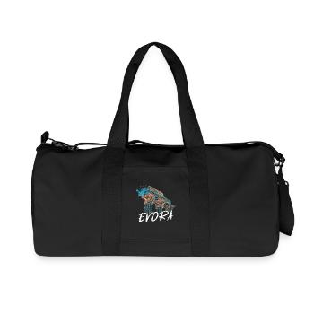 Illustration colorée du temple romain d’Évora - Sac de sport en toile recyclée Stanley/Stella - noir - Devant