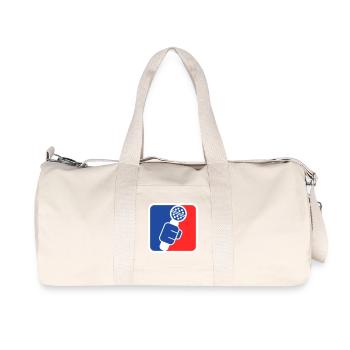 Microphone Check League Icon – Sportfan - Recycelte Canvas-Sporttasche von Stanley/Stella - Naturweiß - Vorne