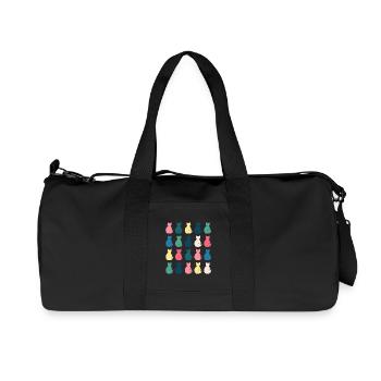 Katzenmusterin Pastellfarben – Pop-Art Design - Recycelte Canvas-Sporttasche von Stanley/Stella - Schwarz - Vorne