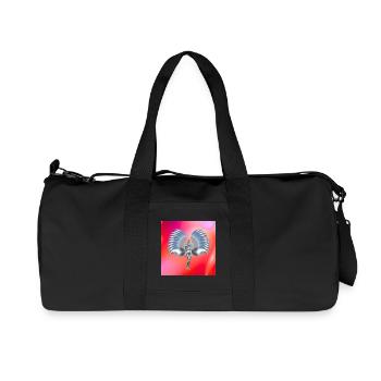 Cyber Engel Design im roten Neon-Gradient - Recycelte Canvas-Sporttasche von Stanley/Stella - Schwarz - Vorne