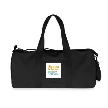 be kind - it looks good on you - Recycelte Canvas-Sporttasche von Stanley/Stella - Schwarz - Vorne