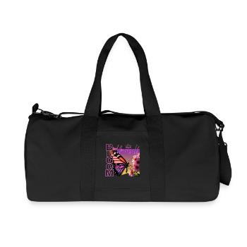 Butterfly with saying - Bloom in yourself - Recycled Canvas Sports Bag by Stanley/Stella - black - Front