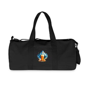 Beer in the Mountaintop Watercolor - Recycled Canvas Sports Bag by Stanley/Stella - black - Front