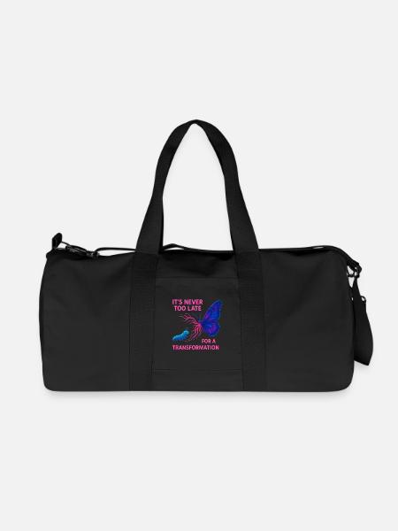 Neon Butterfly – It’s Never Too Late - Recycelte Canvas-Sporttasche von Stanley/Stella - Schwarz