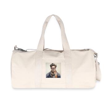 Portrait with colored scarf - Recycled Canvas Sports Bag by Stanley/Stella - natural - Front