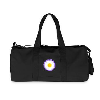 Purple Daisy Bloom with Yellow Core - Recycled Canvas Sports Bag by Stanley/Stella - black - Front