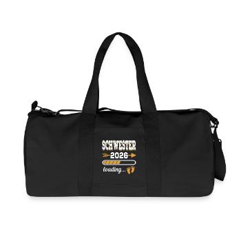 Schwester 2026 Loading große Schwester Geschenk - Recycelte Canvas-Sporttasche von Stanley/Stella - Schwarz - Vorne