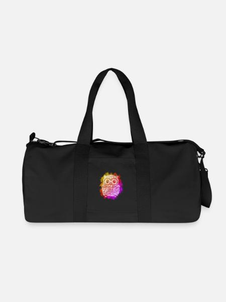 Hibou Zentangle - Sac de sport en toile recyclée Stanley/Stella - noir