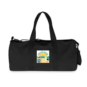 Save Our Seaside Illustration - Recycled Canvas Sports Bag by Stanley/Stella - black - Front