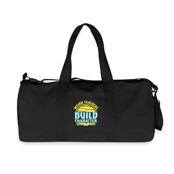 Weird Teachers Build Character Funny Teacher Logo - Recycled Canvas Sports Bag by Stanley/Stella - black - Front