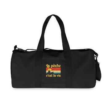 fishing is life,Humor,fisherman gift - Recycled Canvas Sports Bag by Stanley/Stella - black - Front