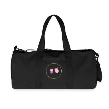 Papillon rose aquarelle en cercle - Sac de sport en toile recyclée Stanley/Stella - noir - Devant