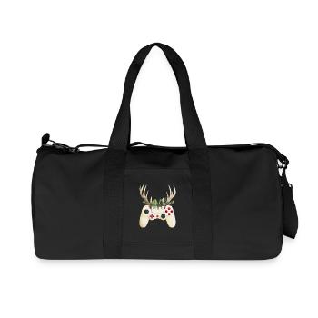 Weihnachtscontroller mit Hirschgeweih - Recycelte Canvas-Sporttasche von Stanley/Stella - Schwarz - Vorne