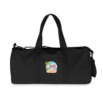 Cute Axolotl with Glasses Beach Summer Vacation - Recycled Canvas Sports Bag by Stanley/Stella - black - Front