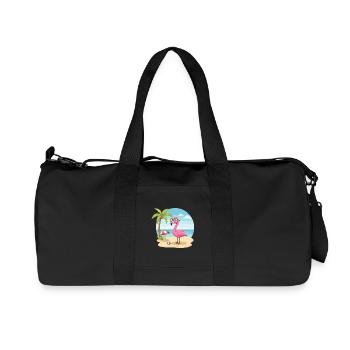 Vacances d’été sur la plage du flamant rose aux lunettes - Sac de sport en toile recyclée Stanley/Stella - noir - Devant