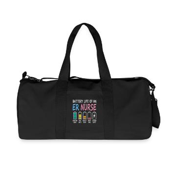 Battery level of an emergency room nurse humor - Recycled Canvas Sports Bag by Stanley/Stella - black - Front