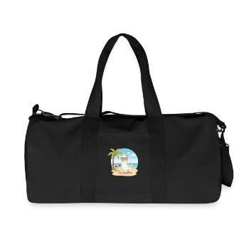 Cute Llama with Glasses Beach Summer Vacation - Recycled Canvas Sports Bag by Stanley/Stella - black - Front