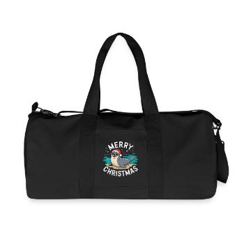 Merry Christmas Cute Christmas Seal - Recycled Canvas Sports Bag by Stanley/Stella - black - Front