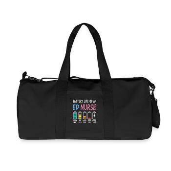 Emergency Nurse Battery Level Levels Humor - Recycled Canvas Sports Bag by Stanley/Stella - black - Front