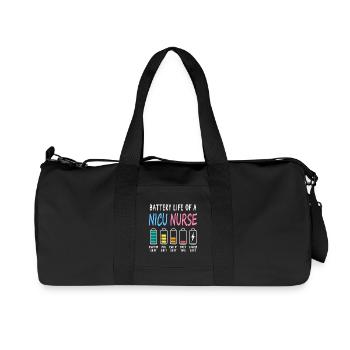Battery Level of a Neonatal Caregiver Humor - Recycled Canvas Sports Bag by Stanley/Stella - black - Front