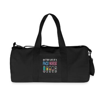 Battery level of a recovery room caregiver humor - Recycled Canvas Sports Bag by Stanley/Stella - black - Front